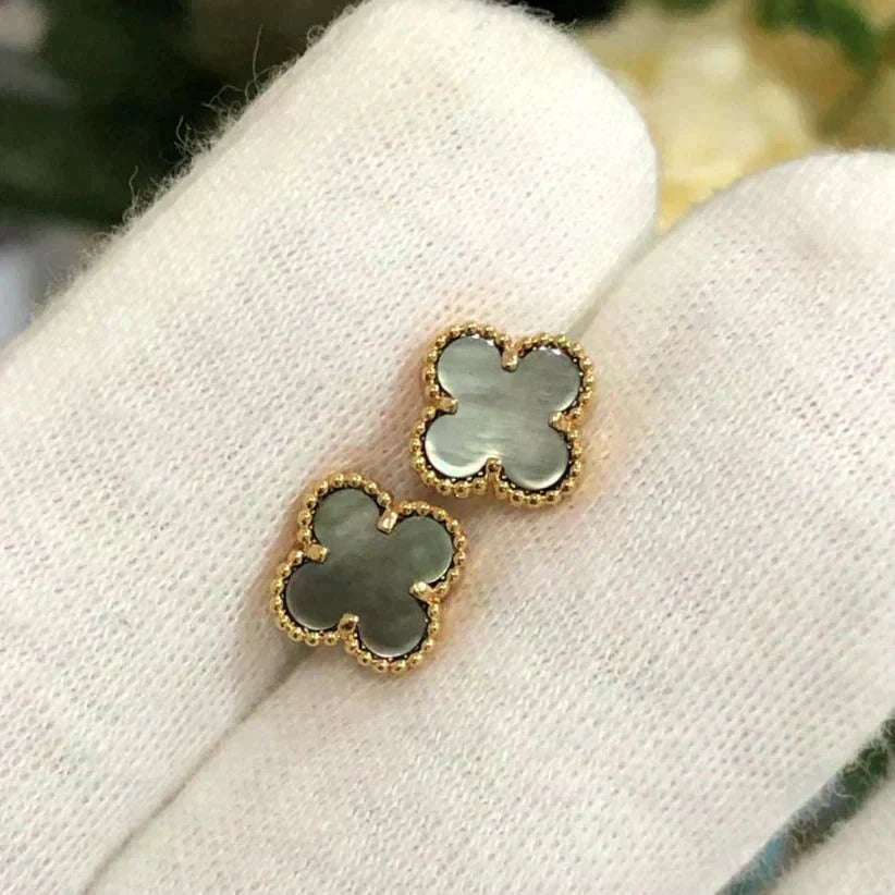 [⭐Maelin]CLOVER MINI 9.5MM GRAY MOP EARRINGS