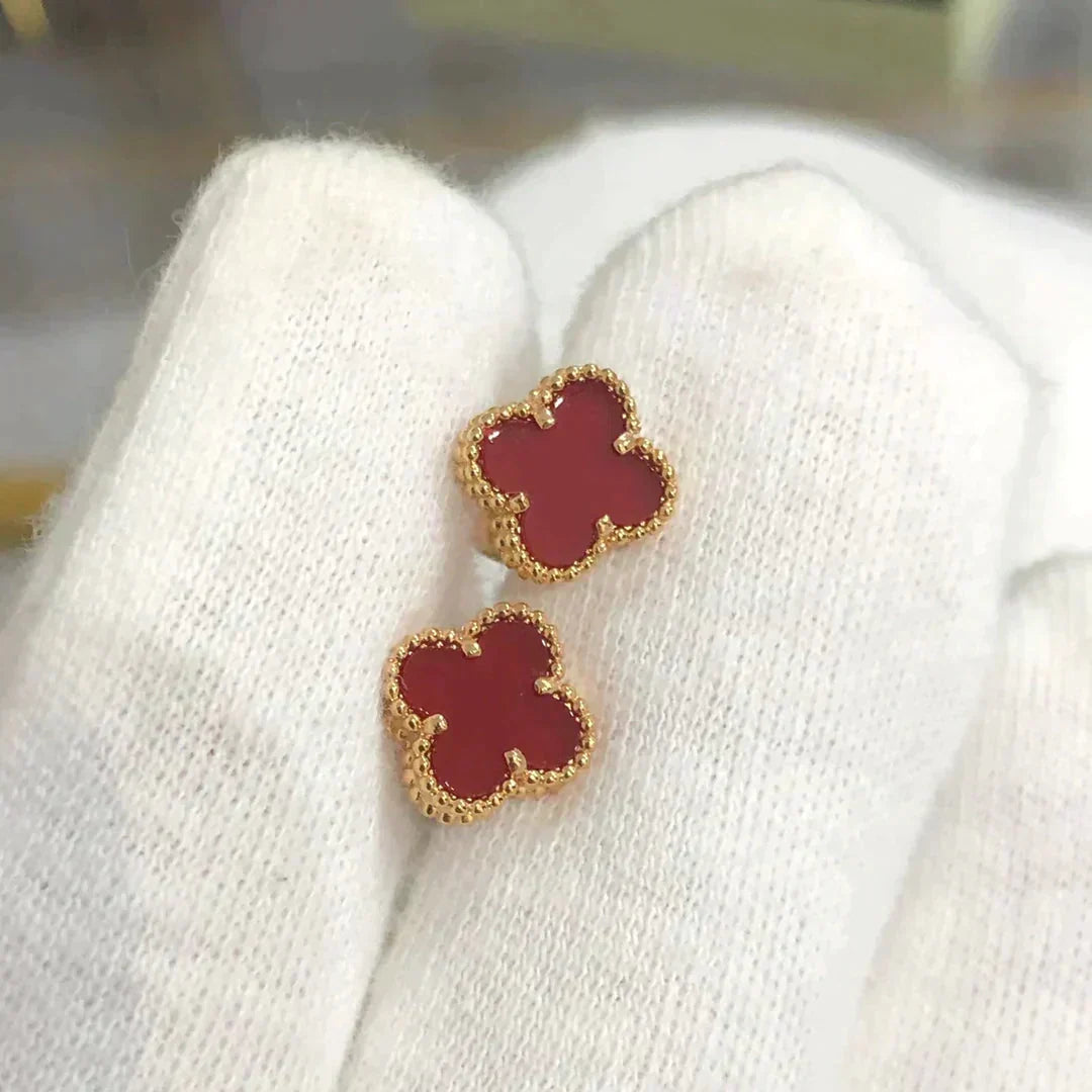[⭐Maelin]CLOVER MINI 9.5MM CARNELIAN EARRINGS