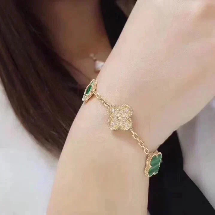 [⭐Maelin] CLOVER 5 MOTIF MALACHITE BRACELET COLLECTION