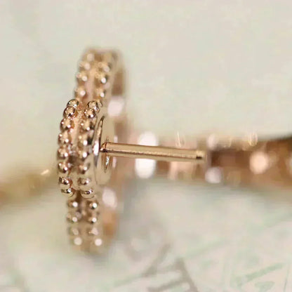 [⭐Maelin]CLOVER MEDIUM 1 MOTIFS FUll DIAMOND EARRINGS