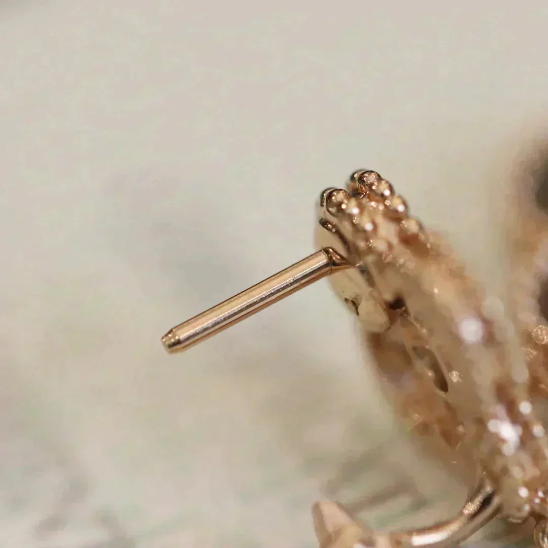 [⭐Maelin]CLOVER MEDIUM 1 MOTIFS FUll DIAMOND EARRINGS