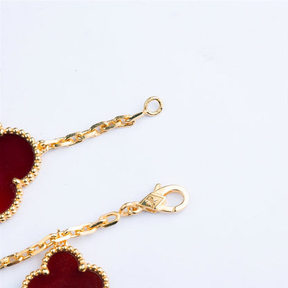 [⭐Maelin]CLOVER BRACELET 5 MOTIFS CARNELIAN TIGER EYE