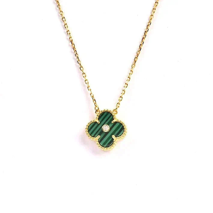 [⭐Maelin]CLOVER 15MM DIAMOND TURQUOISE NECKLACE