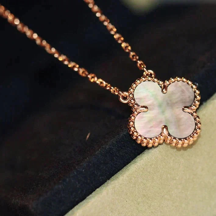 [⭐Maelin]CLOVER 15MM  GRAY MOTHER OF PEARL NECKLACE