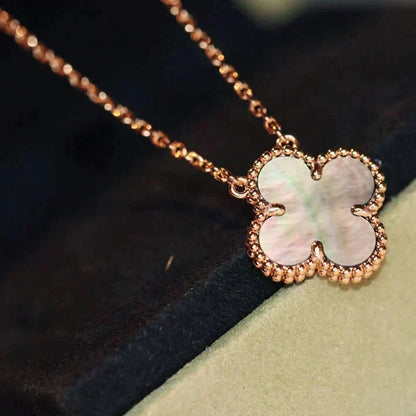 [⭐Maelin]CLOVER 15MM  GRAY MOTHER OF PEARL NECKLACE