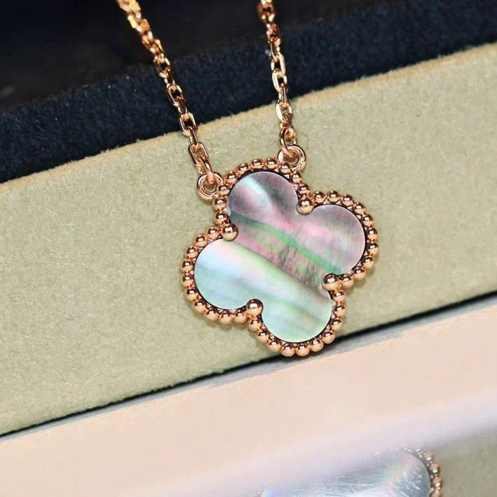 [⭐Maelin]CLOVER 15MM  GRAY MOTHER OF PEARL NECKLACE