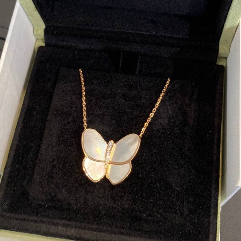 [⭐Maelin]BUTTERFLY GOLD MOP DIAMOND NECKLACE