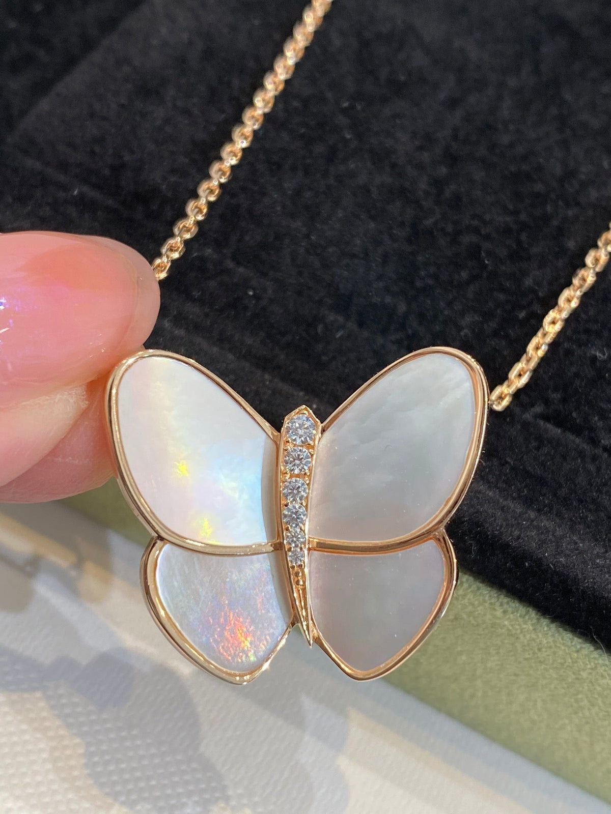 [⭐Maelin]BUTTERFLY GOLD MOP DIAMOND NECKLACE