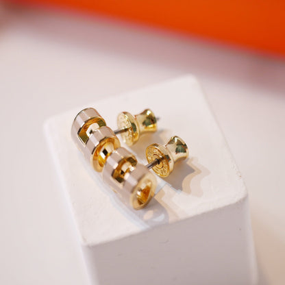 [⭐Maelin]MINI POP H GOLD EARRINGS GREY