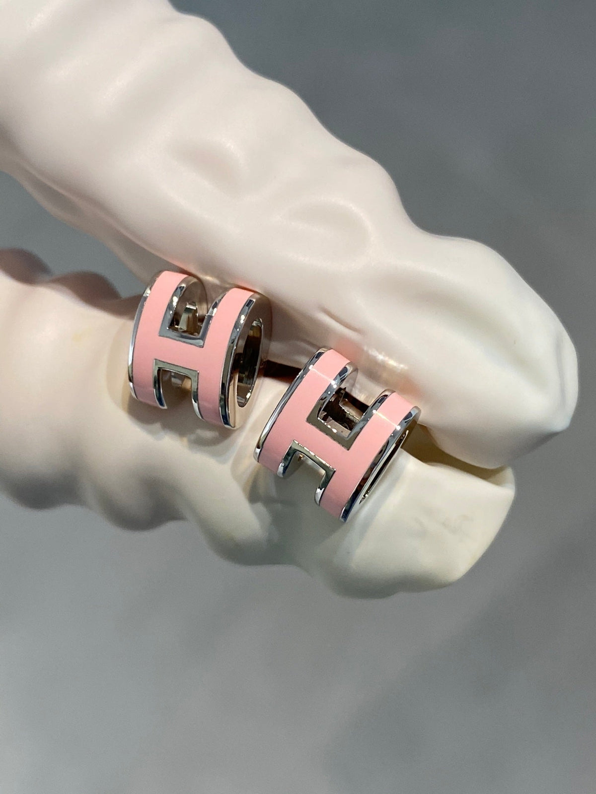 [⭐Maelin]MINI POP H SILVER EARRINGS PINK