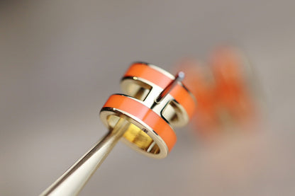 [⭐Maelin]MINI POP H EARRINGS ORANGE