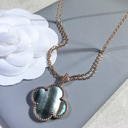 [⭐Maelin]CLOVER 25MM GOLD DARK MOP BIG CLOVER NECKLACE