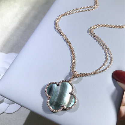 [⭐Maelin]CLOVER 25MM GOLD DARK MOP BIG CLOVER NECKLACE
