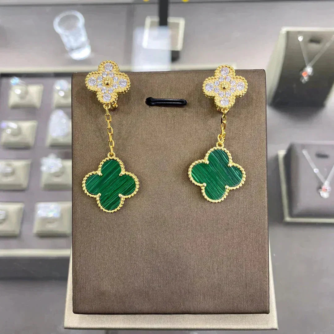 [⭐Maelin]CLOVER  2 MOTIFS  DIAMOND  EARRINGS (MULTIPLE CHOICESç´