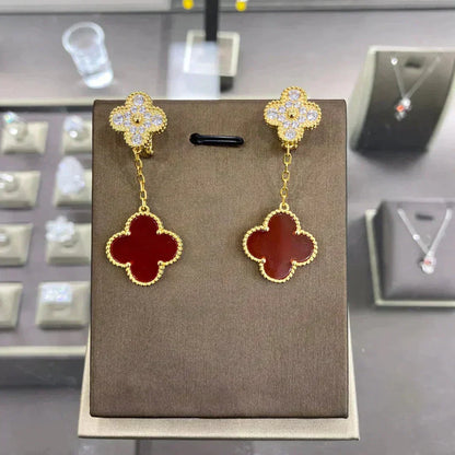 [⭐Maelin]CLOVER  2 MOTIFS  DIAMOND  EARRINGS (MULTIPLE CHOICESç´