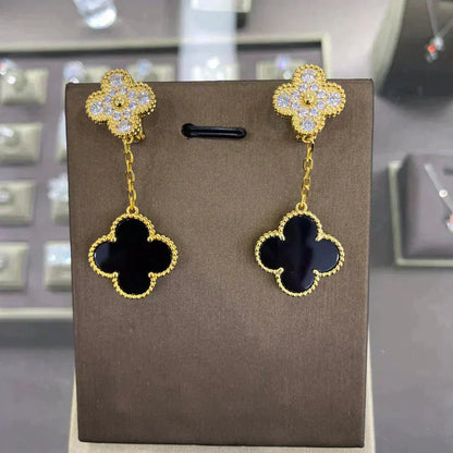 [⭐Maelin]CLOVER  2 MOTIFS  DIAMOND  EARRINGS (MULTIPLE CHOICESç´
