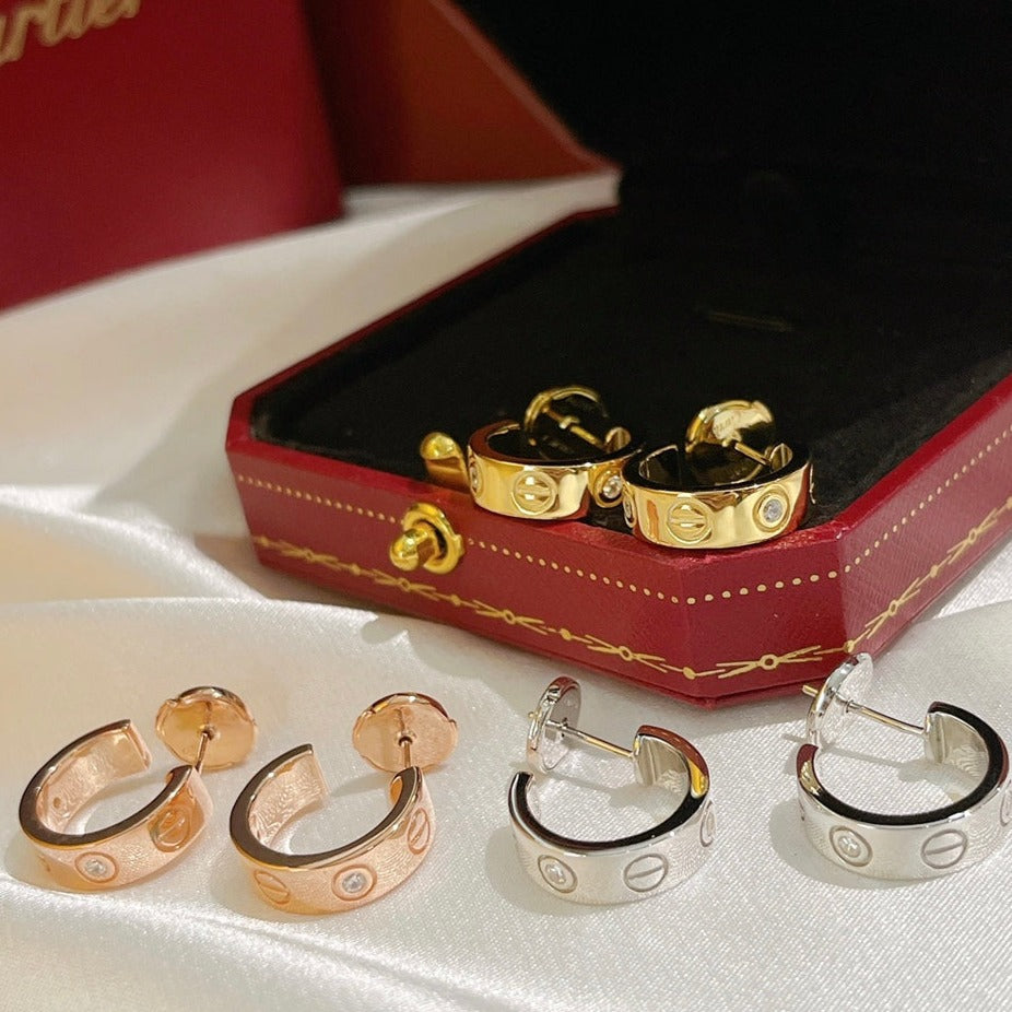 [⭐Maelin]LOVE EARRINGS 5.7MM 2 DIAMONDS