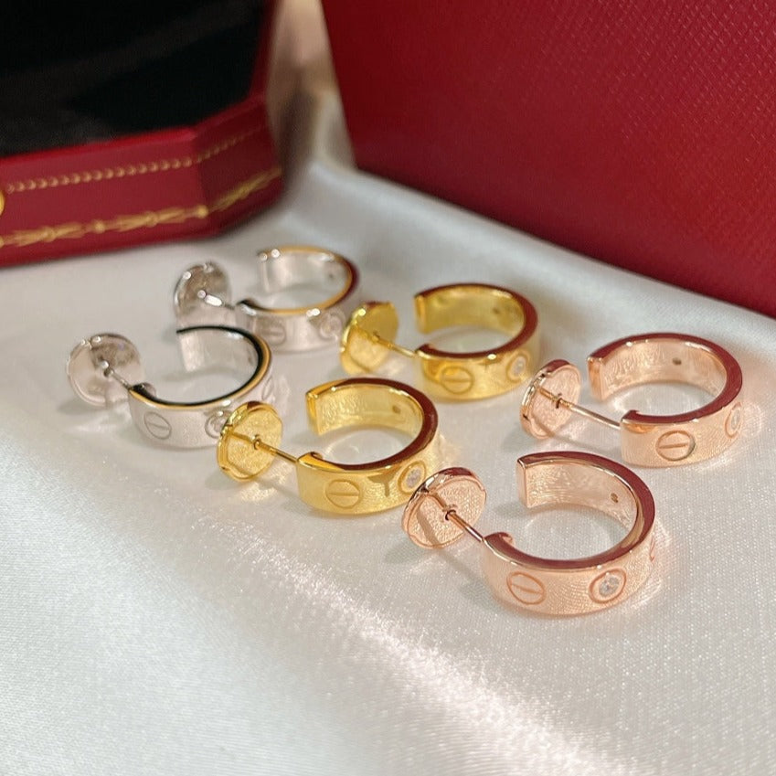 [⭐Maelin]LOVE EARRINGS 5.7MM 2 DIAMONDS