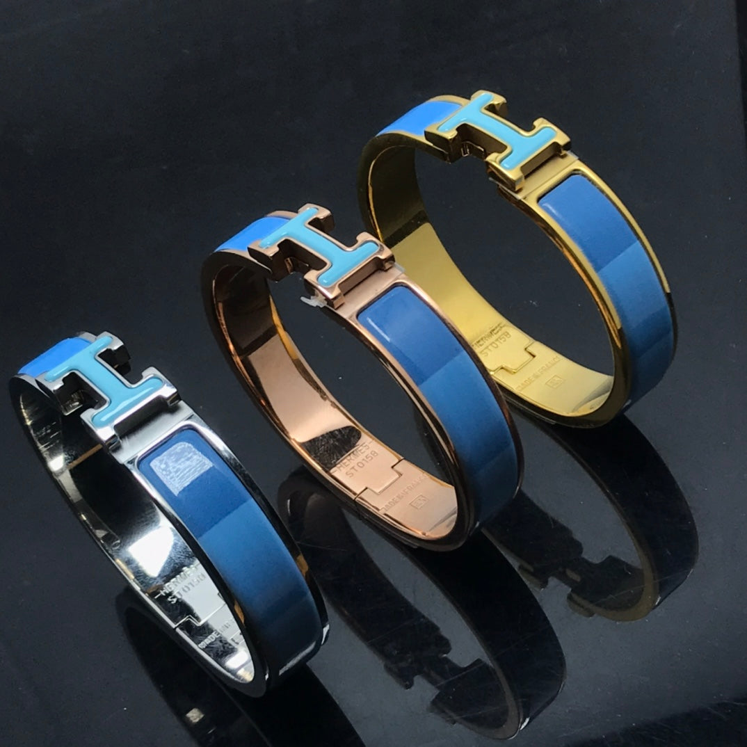 [⭐Maelin]H BRACELET BLUE RAINBOW CERAMIC