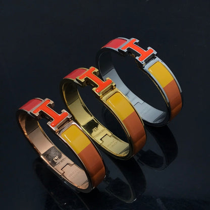 [⭐Maelin]H BRACELET ORANGE RAINBOW CERAMIC