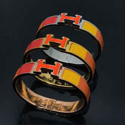 [⭐Maelin]H BRACELET ORANGE RAINBOW CERAMIC