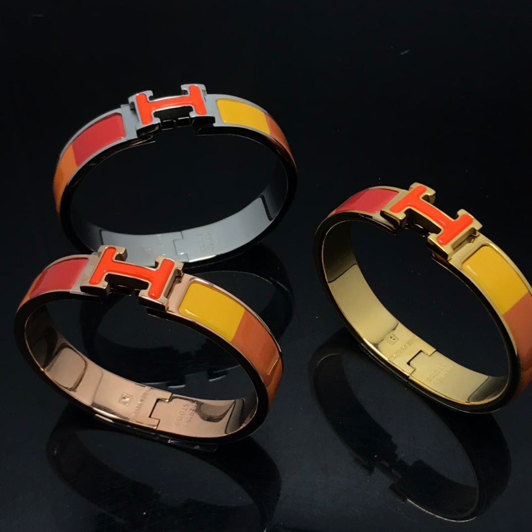 [⭐Maelin]H BRACELET ORANGE RAINBOW CERAMIC