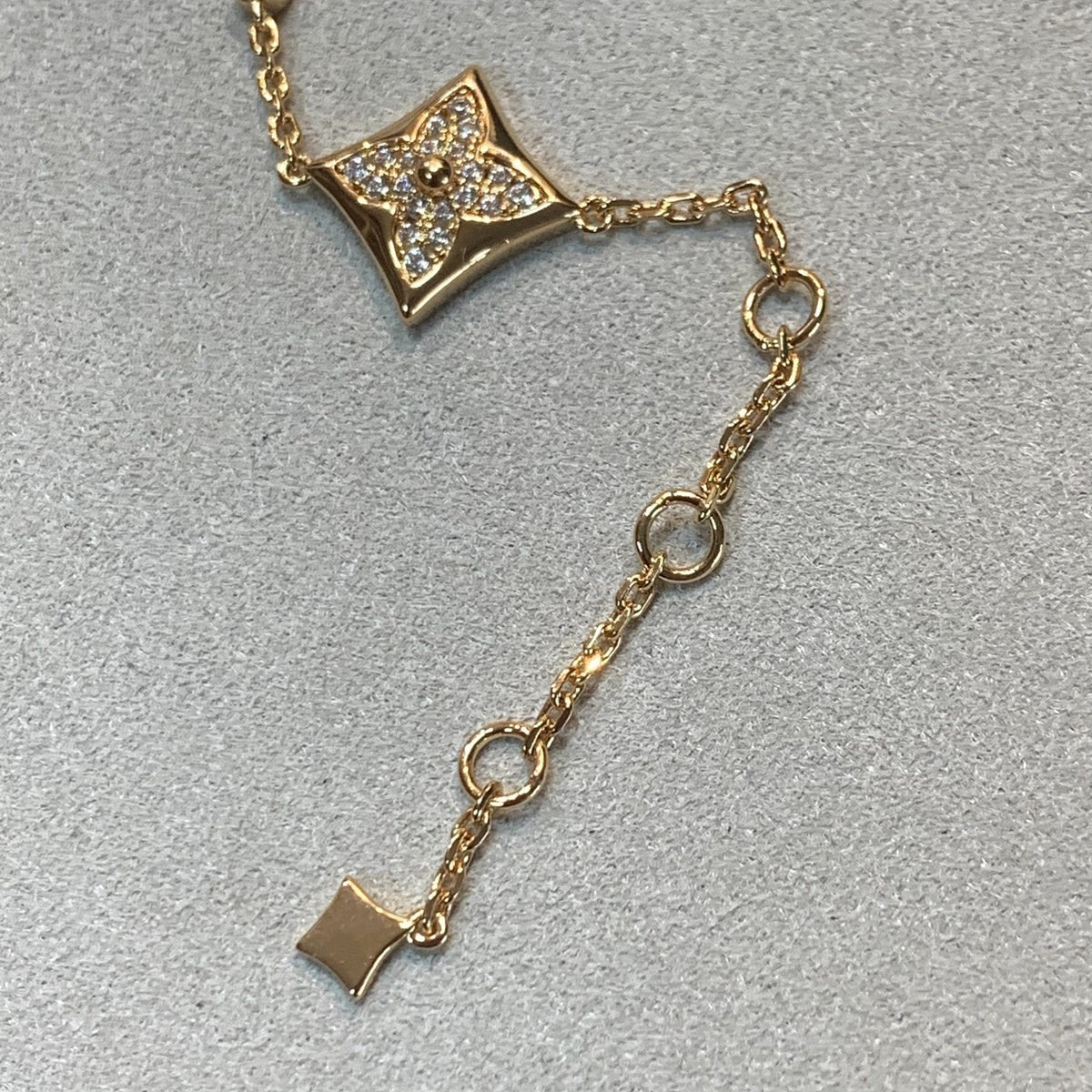 [⭐Maelin]STAR AND SUN 4 MOTIFS GOLD DIAMONDS BRACELET
