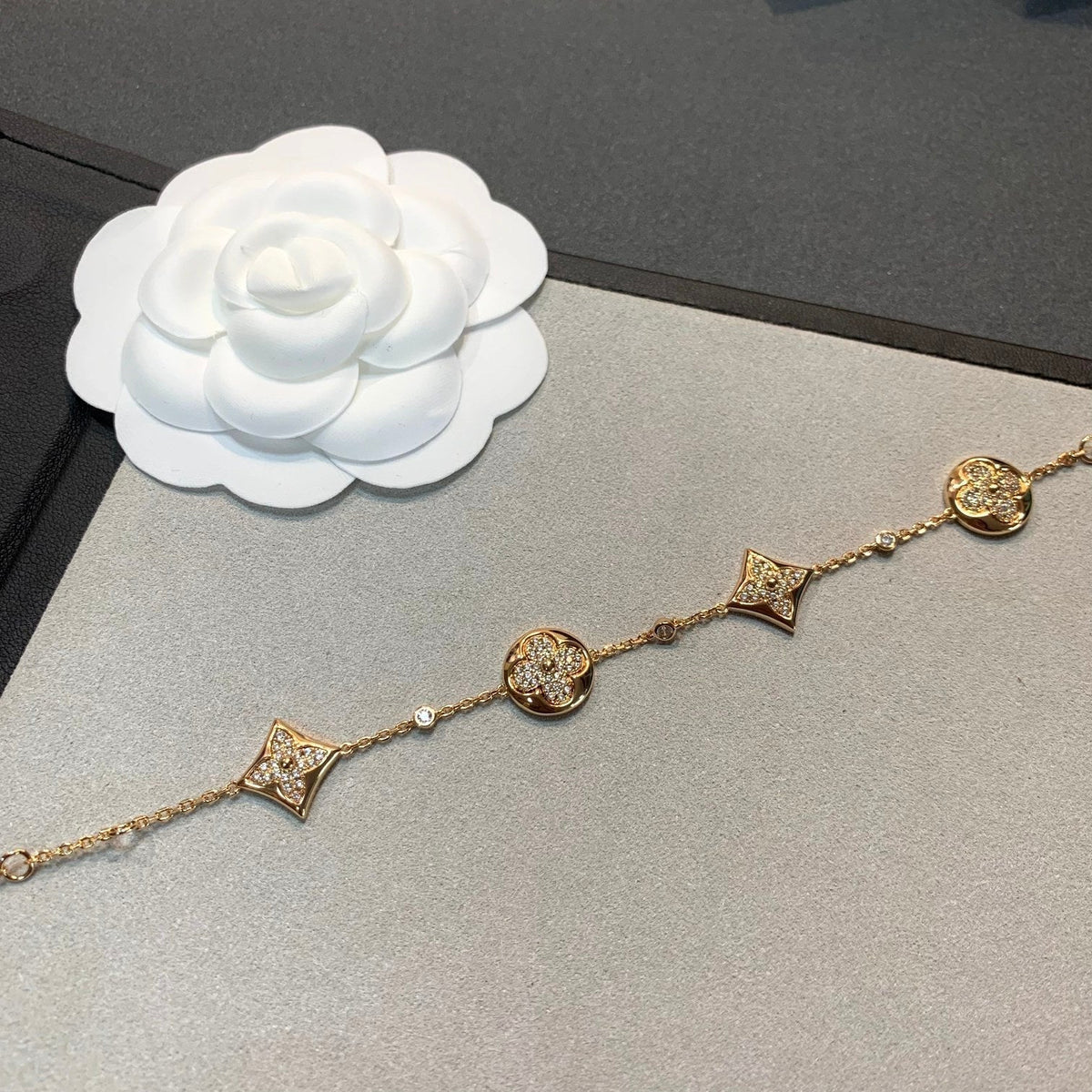 [⭐Maelin]STAR AND SUN 4 MOTIFS GOLD DIAMONDS BRACELET