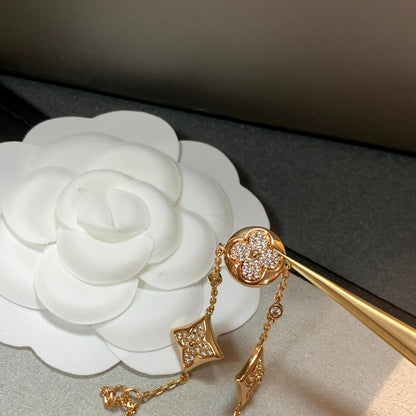 [⭐Maelin]STAR AND SUN 4 MOTIFS GOLD DIAMONDS BRACELET