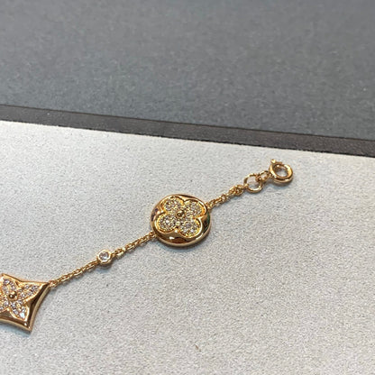 [⭐Maelin]STAR AND SUN 4 MOTIFS GOLD DIAMONDS BRACELET