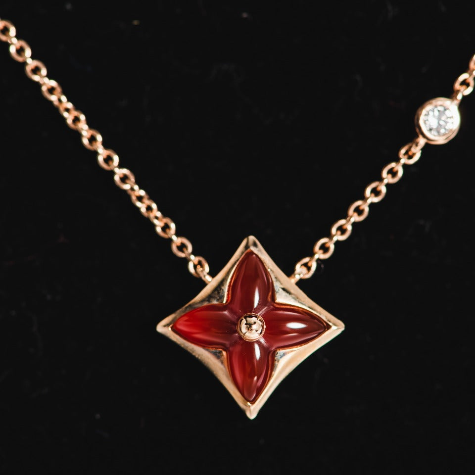[⭐Maelin]STAR NECKLACE PINK GOLD 1 DIAMOND