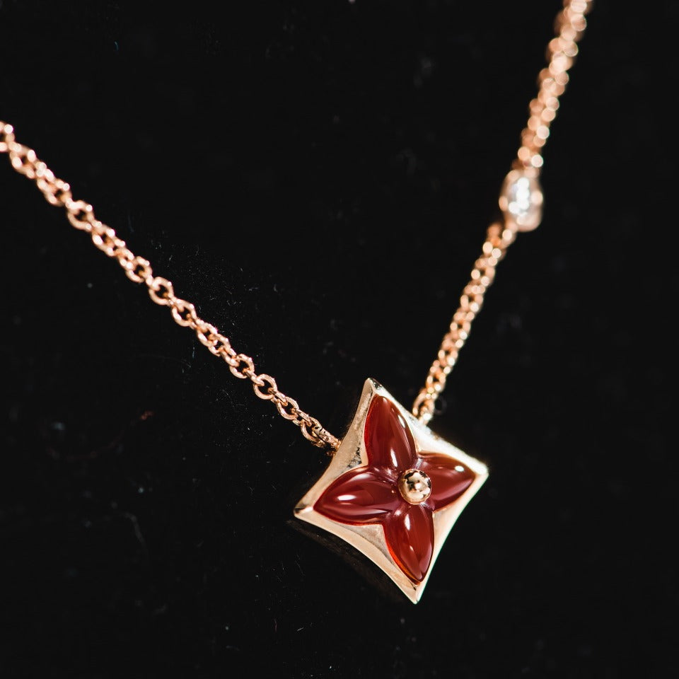 [⭐Maelin]STAR NECKLACE PINK GOLD 1 DIAMOND