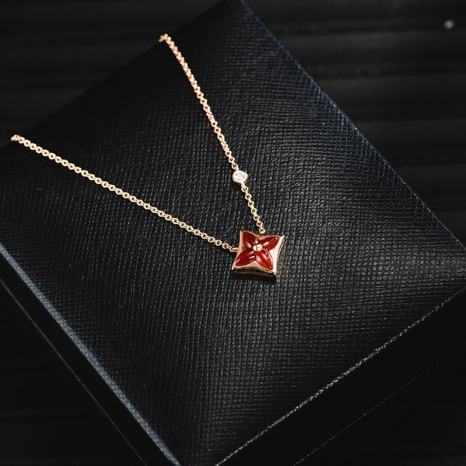 [⭐Maelin]STAR NECKLACE PINK GOLD 1 DIAMOND