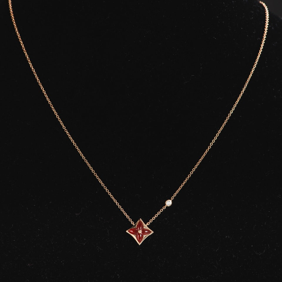 [⭐Maelin]STAR NECKLACE PINK GOLD 1 DIAMOND