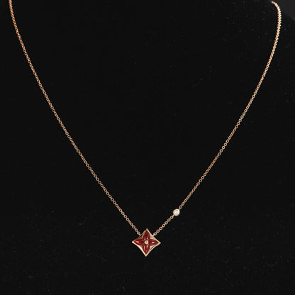 [⭐Maelin]STAR NECKLACE PINK GOLD 1 DIAMOND