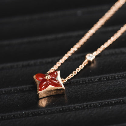 [⭐Maelin]STAR NECKLACE PINK GOLD 1 DIAMOND