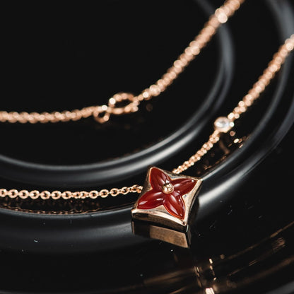 [⭐Maelin]STAR NECKLACE PINK GOLD 1 DIAMOND