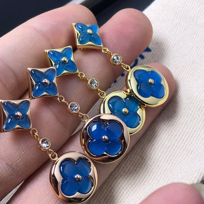 [⭐Maelin]STAR AND SUN AGATE DIAMOND EARRINGS