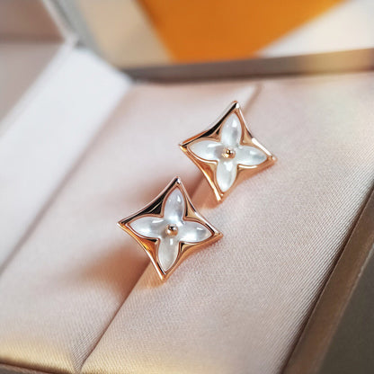 [⭐Maelin]STAR MOP PINK GOLD EARRINGS