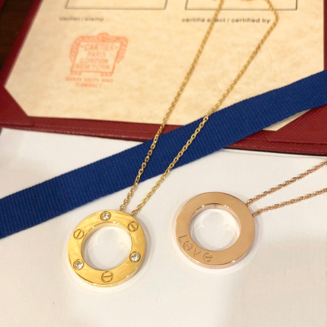 [⭐Maelin]LOVE NECKLACE 16MM 3 DIAMONDS