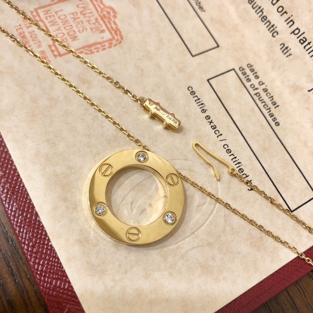 [⭐Maelin]LOVE NECKLACE 16MM 3 DIAMONDS