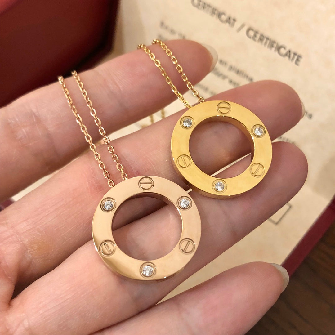 [⭐Maelin]LOVE NECKLACE 16MM 3 DIAMONDS