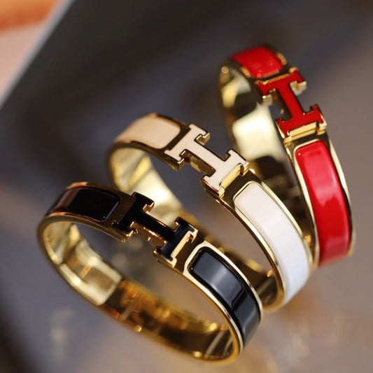 [⭐Maelin]H BRACELET 12MM GOLD
