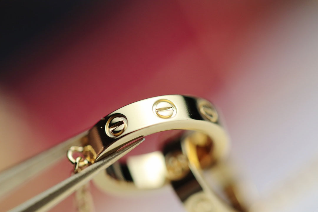 [⭐Maelin]LOVE NECKLACE DOUBLE RING GOLD
