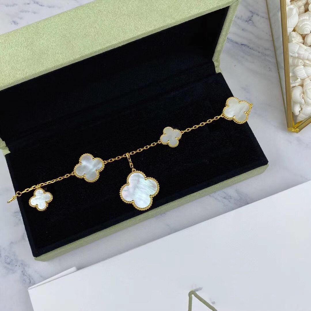 [⭐Maelin]MAGIC CLOVER MOP GOLD BRACELET 5 MOTIFS