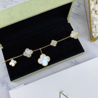[⭐Maelin]MAGIC CLOVER MOP GOLD BRACELET 5 MOTIFS