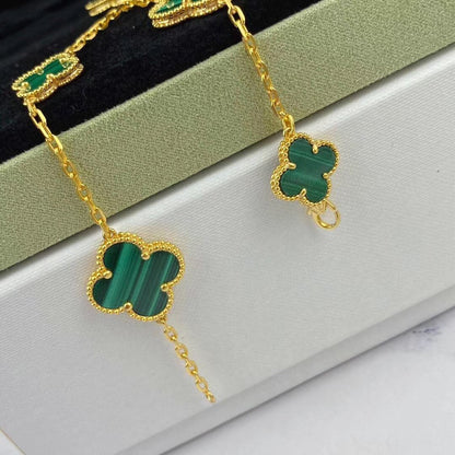 [⭐Maelin]MAGIC CLOVER MALACHITE GOLD BRACELET 5 MOTIFS