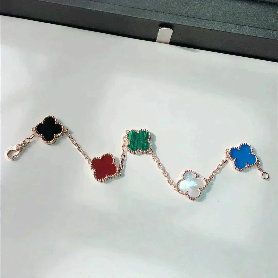 [⭐Maelin]CLOVER 5 MOTIFS MULTICOLOR BRACELET