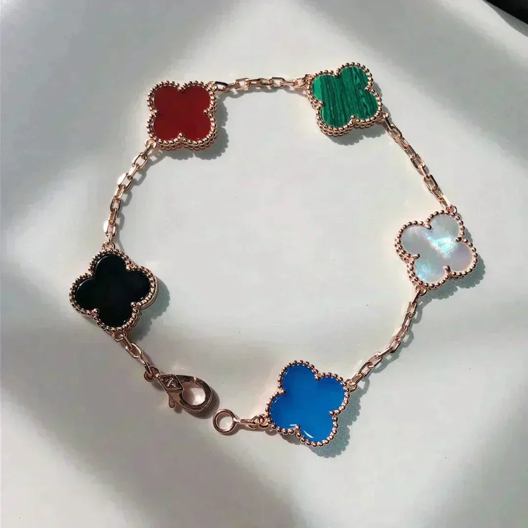 [⭐Maelin]CLOVER 5 MOTIFS MULTICOLOR BRACELET