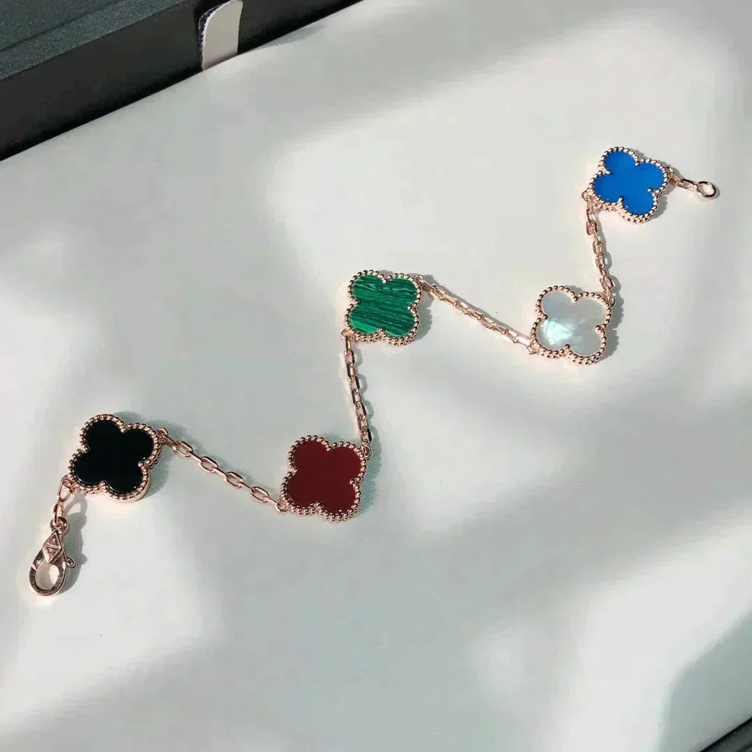 [⭐Maelin]CLOVER 5 MOTIFS MULTICOLOR BRACELET